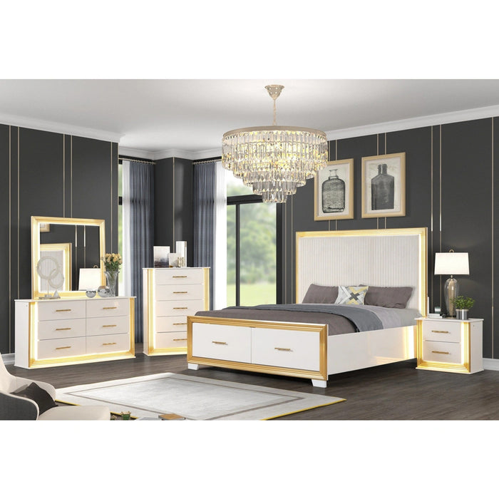 Obsession 6-Drawer Wood Veneer Dresser with LED Lighting