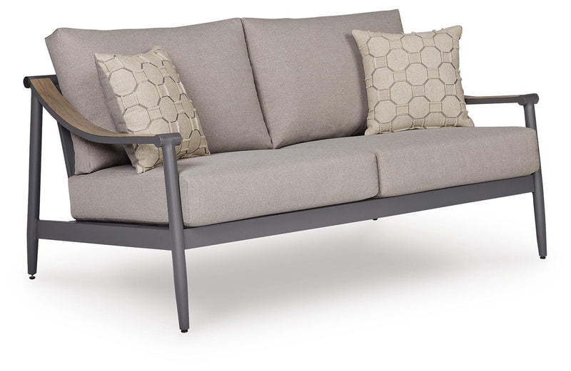 Ocean Beach Gray Outdoor Loveseat with Cushion - PCP510-835