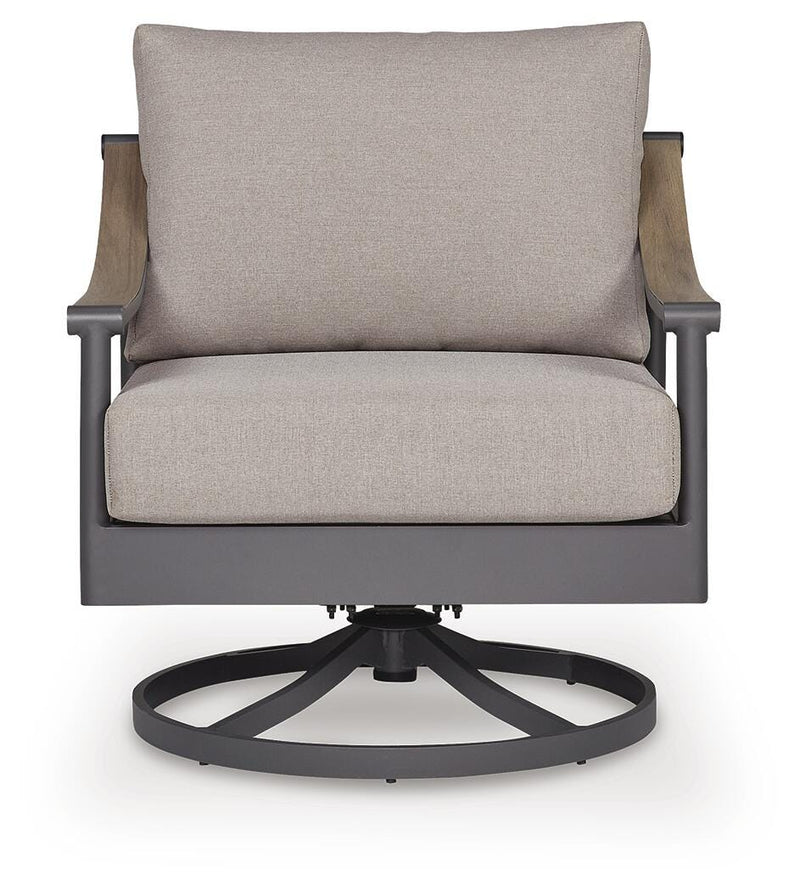 Ocean Beach Gray Outdoor Swivel Lounge with Cushion - PCP510-821
