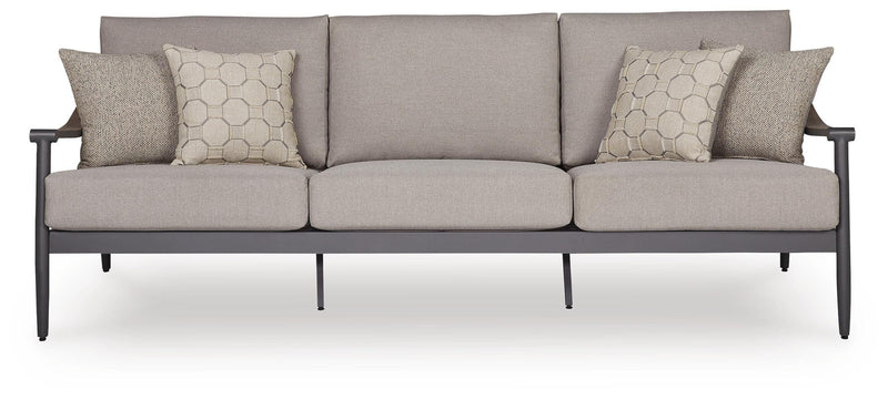 Ocean Beach Outdoor Sofa and Loveseat in Gray - PKG024576