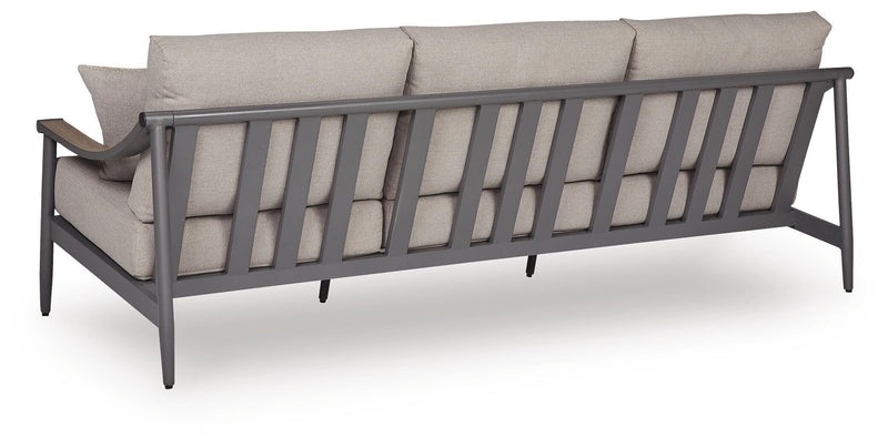 Ocean Beach Outdoor Sofa and Loveseat in Gray - PKG024576