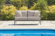 Ocean Beach Outdoor Sofa and Loveseat with Coffee Table in Gray - PKG024577