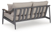 Ocean Beach Outdoor Sofa and Loveseat with Coffee Table in Gray - PKG024577