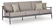 Ocean Beach Outdoor Sofa and Loveseat with Coffee Table in Gray - PKG024577