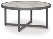 Ocean Beach Outdoor Sofa and Loveseat with Coffee Table in Gray - PKG024577