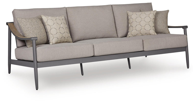 Ocean Beach Outdoor Sofa with 2 Lounge Chairs in Gray - PKG024578