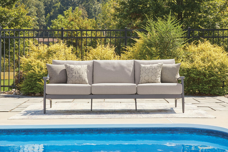 Ocean Beach Outdoor Sofa with 2 Lounge Chairs in Gray - PKG024578