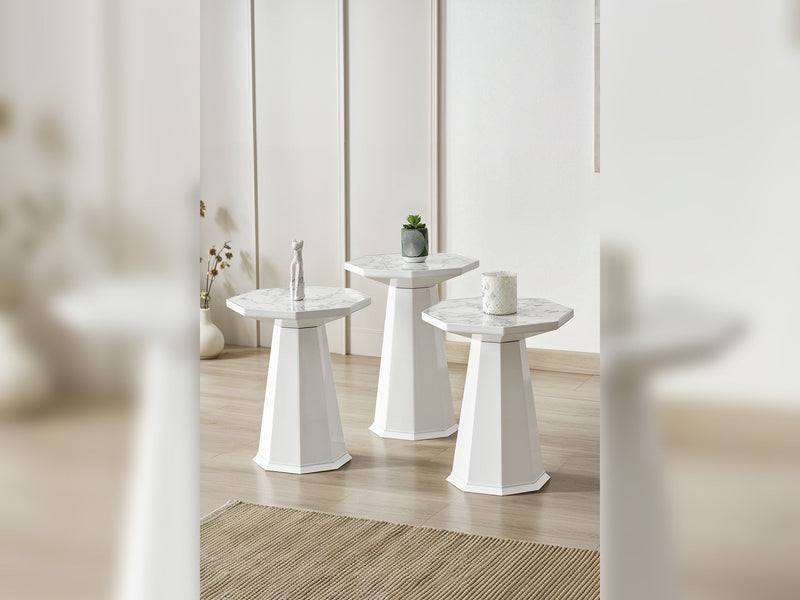 Octagonal Coffee Table in White Marble - 200-ALT-OCT-CT-WHI-MAR
