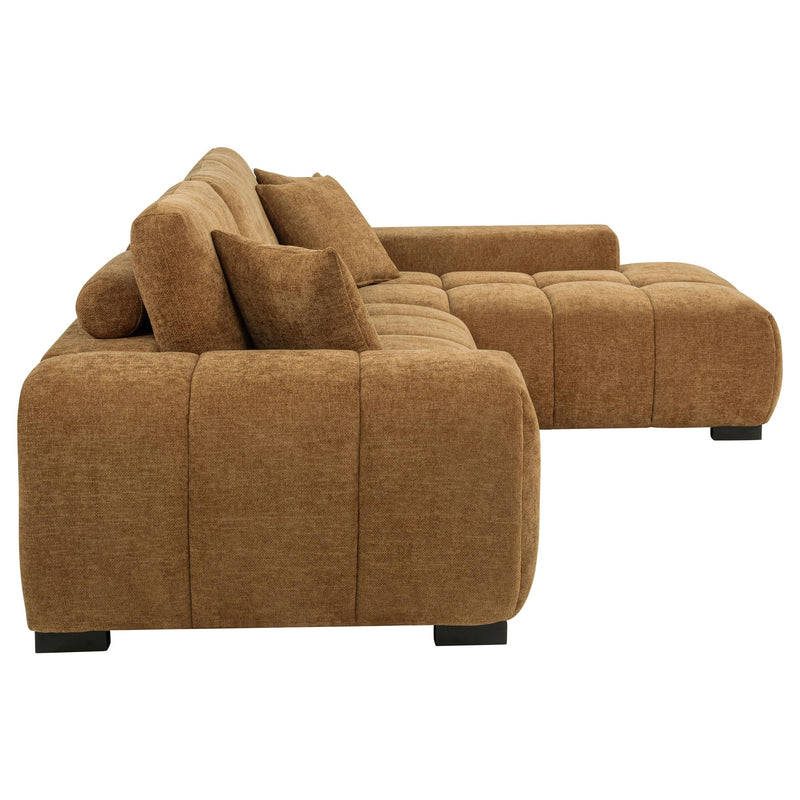 Octavia Upholstered Sectional Chaise Sofa Amber - 509340