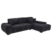 Octavia Upholstered Sectional Chaise Sofa Black - 511061