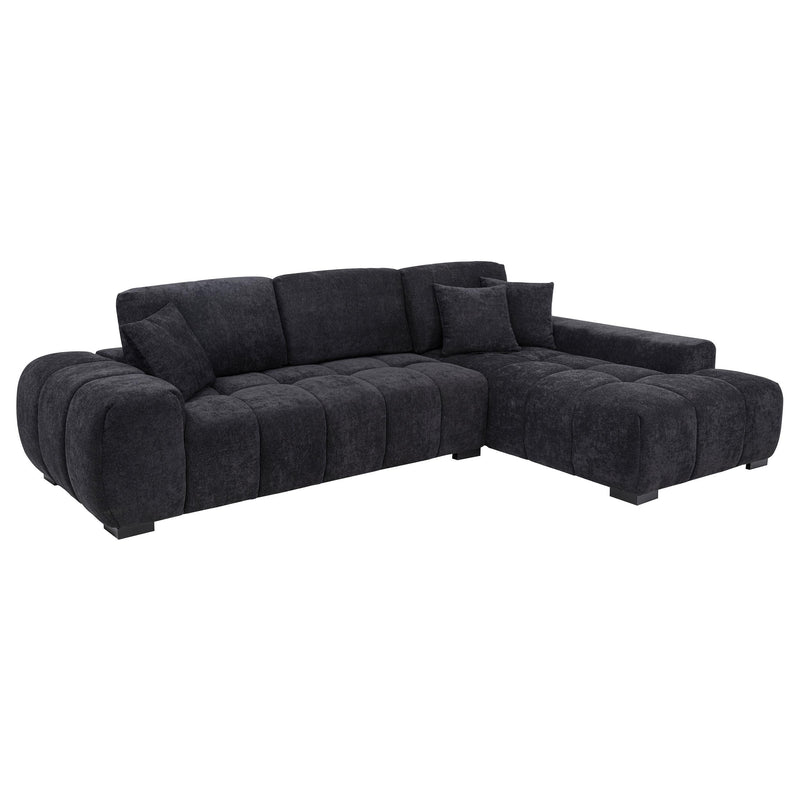 Octavia Upholstered Sectional Chaise Sofa Black - 511061