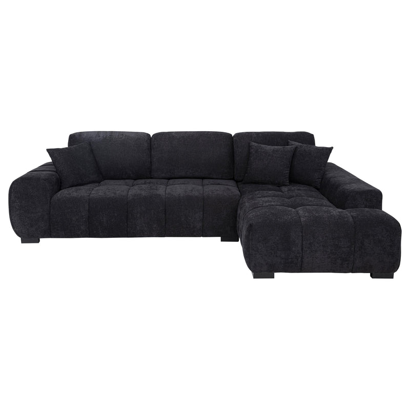Octavia Upholstered Sectional Chaise Sofa Black - 511061