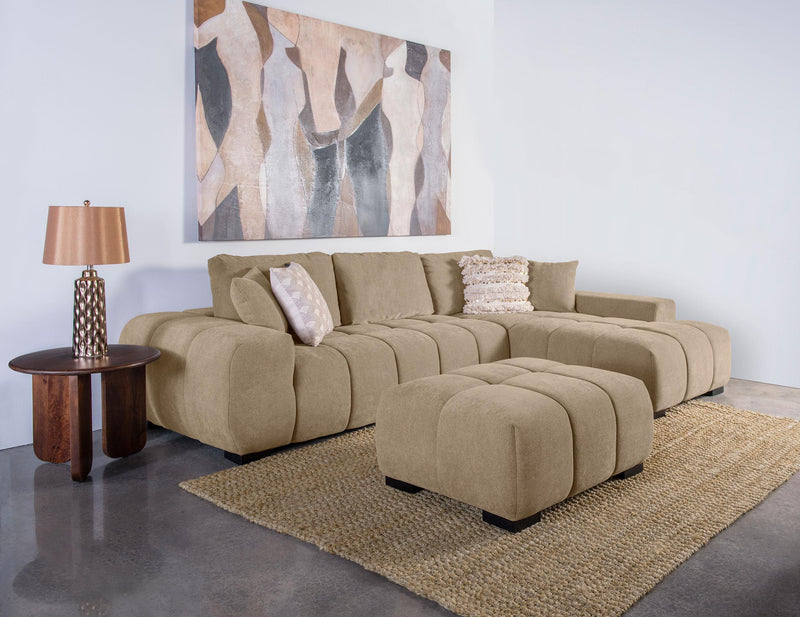 Octavia Upholstered Sectional Chaise Sofa Camel - 509961