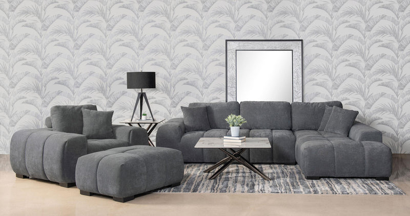 Octavia Upholstered Sectional Chaise Sofa Charcoal Grey - 509965