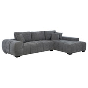 Octavia Upholstered Sectional Chaise Sofa Charcoal Grey - 509965