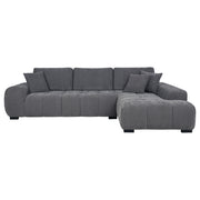 Octavia Upholstered Sectional Chaise Sofa Charcoal Grey - 509965