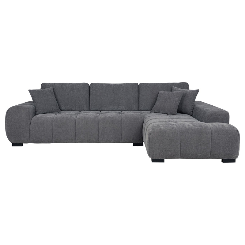 Octavia Upholstered Sectional Chaise Sofa Charcoal Grey - 509965