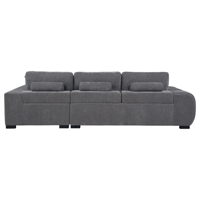 Octavia Upholstered Sectional Chaise Sofa Charcoal Grey - 509965