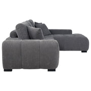 Octavia Upholstered Sectional Chaise Sofa Charcoal Grey - 509965