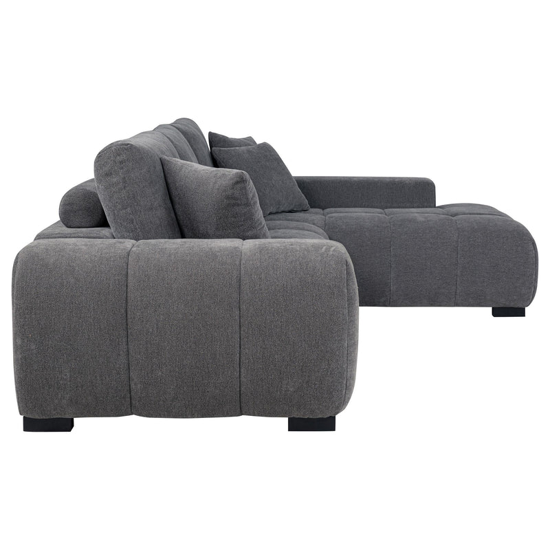 Octavia Upholstered Sectional Chaise Sofa Charcoal Grey - 509965