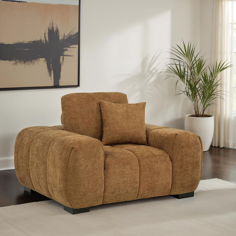 Octavia Upholstered Track Arm Accent Chair Amber - 509343