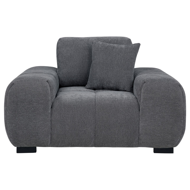 Octavia Upholstered Track Arm Accent Chair Charcoal Grey - 509967