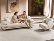Odessa Chair - Gold in Cream - 200-ST-ODE-ISTANBUL01-B