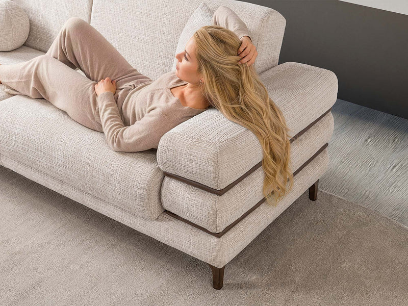 Odessa Convertible Loveseat - Walnut in Cream - 200-ST-ODE-CREMONA06-2