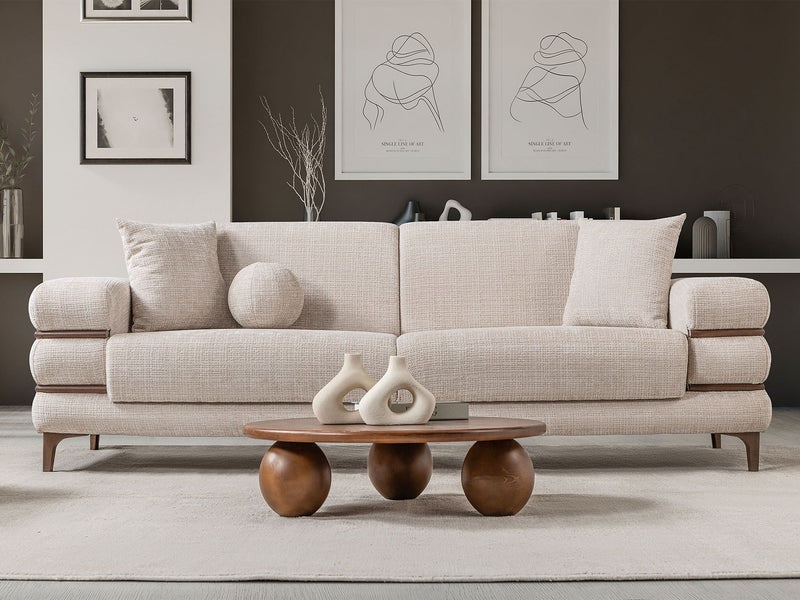 Odessa Convertible Loveseat - Walnut in Cream - 200-ST-ODE-CREMONA06-2