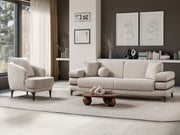 Odessa Convertible Loveseat - Walnut in Cream - 200-ST-ODE-CREMONA06-2