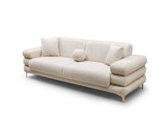Odessa Convertible Loveseat - Walnut in Cream - 200-ST-ODE-CREMONA06-2