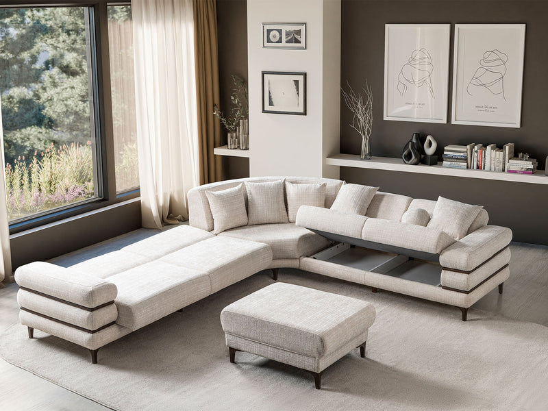 Odessa Sectional Sofa in Cream - 200-ST-ODE-CREMONA02-S