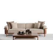 Odin 4-pieces (4 Seater Sofa &  3 Seater Sofa & 2 Chair) Livingroom Set Cream in Cream - 101-ODI-FOX01-4311