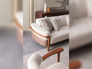 Odin 4-pieces (4 Seater Sofa &  3 Seater Sofa & 2 Chair) Livingroom Set Cream in Cream - 101-ODI-FOX01-4311