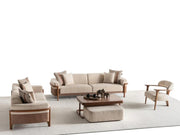 Odin 4-pieces (4 Seater Sofa &  3 Seater Sofa & 2 Chair) Livingroom Set Cream in Cream - 101-ODI-FOX01-4311