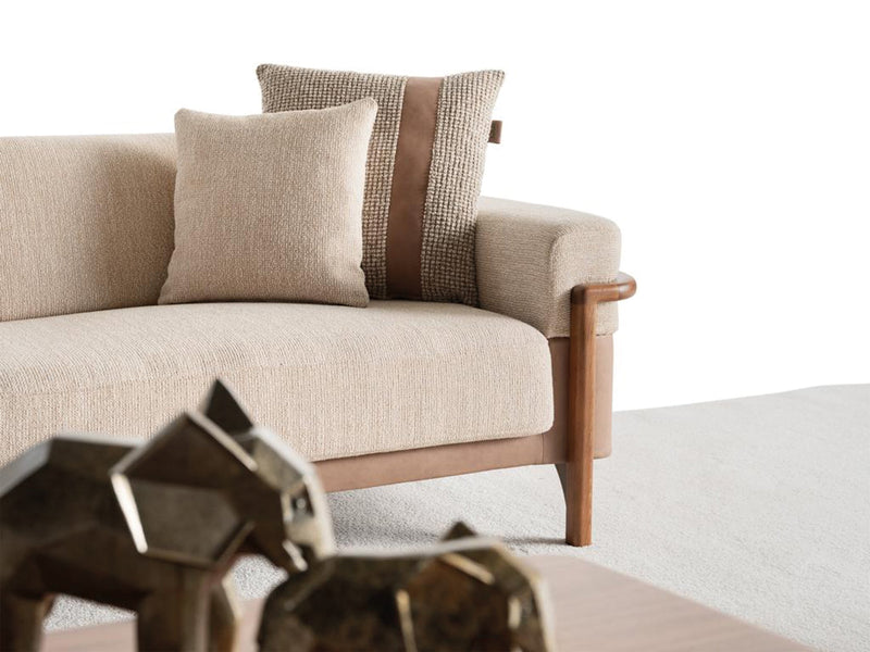 Odin 4-pieces (4 Seater Sofa &  3 Seater Sofa & 2 Chair) Livingroom Set Cream in Cream - 101-ODI-FOX01-4311