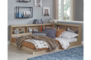Oliah Natural Full Bookcase Storage Bed - DMV FurnitureFull Bed