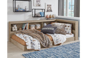 Oliah Natural Twin Bookcase Storage Bed - DMV FurnitureTwin Bed