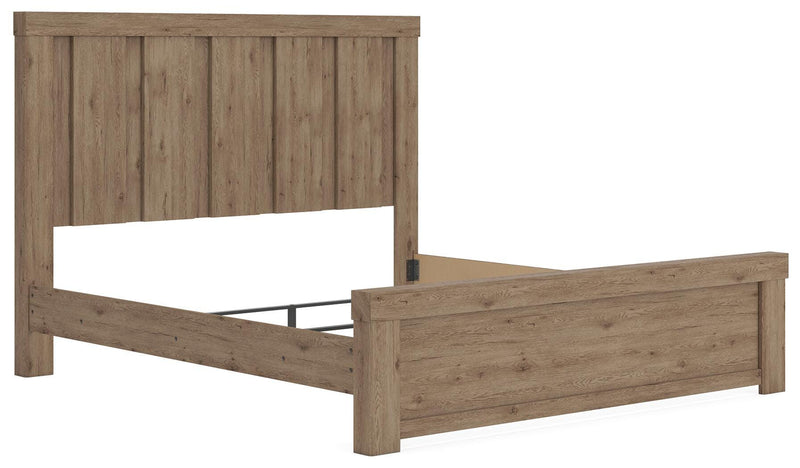 Oliandon King Panel Bed and Dresser in Light Brown - PKG025189