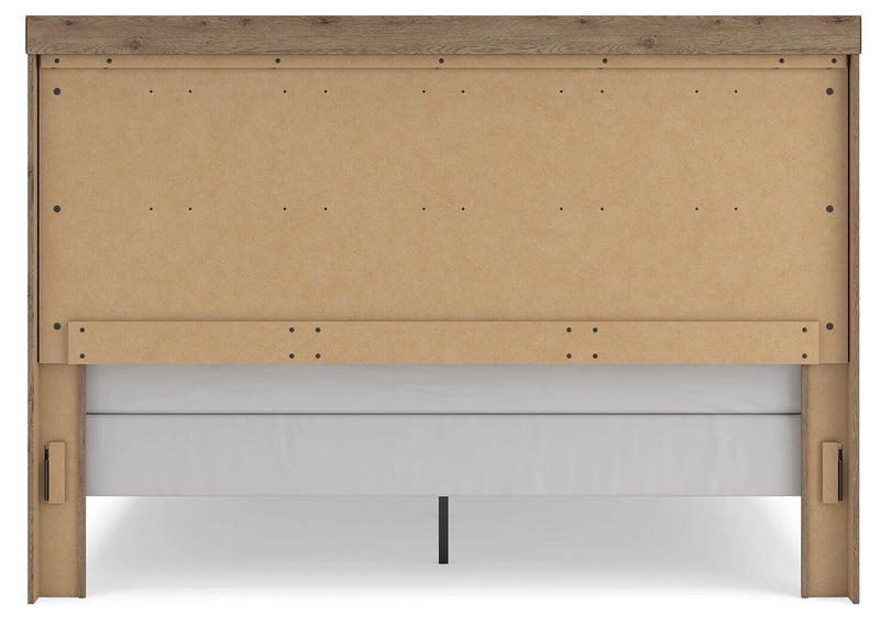 Oliandon King Panel Bed, Chest and Nightstand in Light Brown - PKG025183