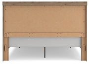 Oliandon King Panel Storage Bed, Dresser, Mirror and Chest in Light Brown - PKG025211