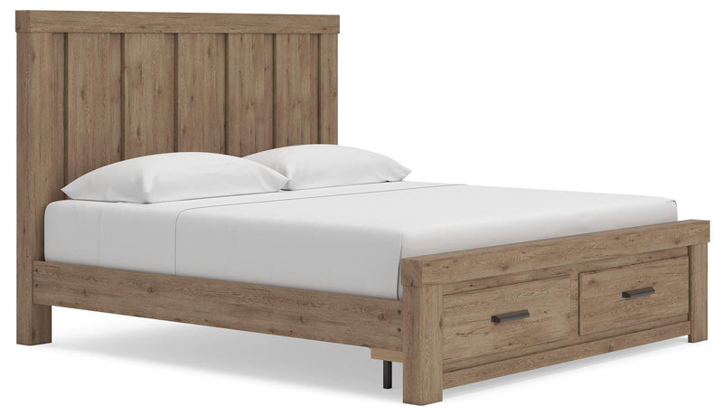 Oliandon Light Brown King Panel Storage Bed - PCB2844B7