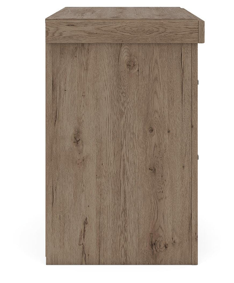 Oliandon Queen Panel Bed, Dresser and Nightstand in Light Brown - PKG025169