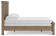 Oliandon Queen Panel Bed. Dresser, Mirror and Nightstand in Light Brown - PKG025165