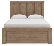 Oliandon Queen Panel Bed, Dresser, Mirror, Chest and Nightstand in Light Brown - PKG025167