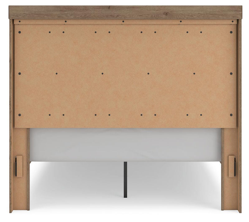 Oliandon Queen Panel Storage Bed, Chest and Nightstand in Light Brown - PKG025174