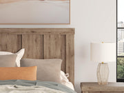 Oliandon Queen Panel Storage Bed, Dresser, Mirror, Chest and Nightstand in Light Brown - PKG025177