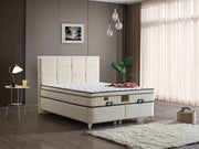 Olimpos Storage Bed With Headboard - Queen in Cream - 200-ELIF-OLI-150-EY234-SB