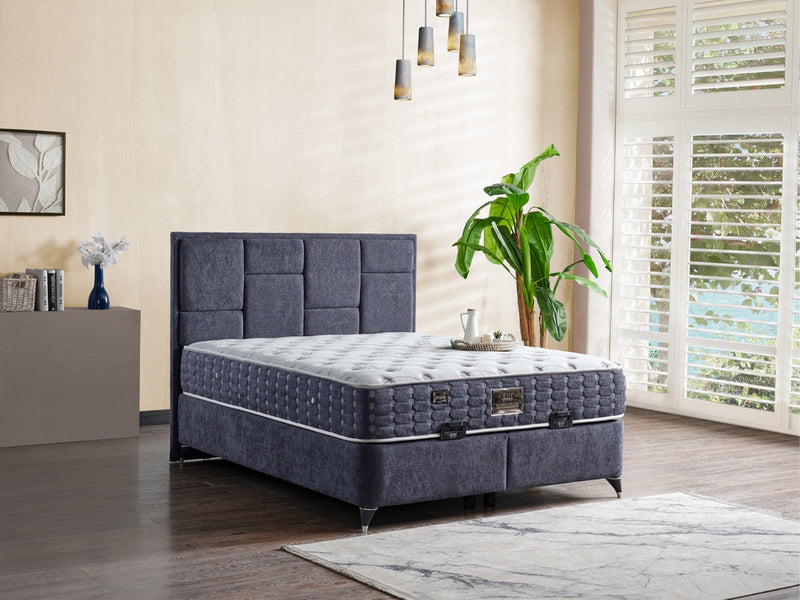 Olimpos Storage Bed With Headboard - Queen in Cream - 200-ELIF-OLI-150-EY234-SB