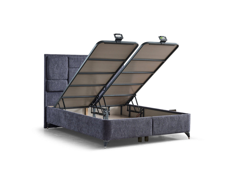 Olimpos Storage Bed With Headboard - Queen in Navy - 200-ELIF-OLI-150-EY232-SB